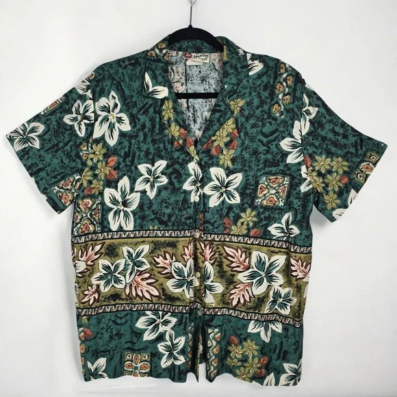 VTG Hilo Hattie Hawaii Midi Dress Matching Hawaiian Shirt Set Woman Medium/Large - Picture 3 of 13